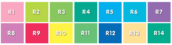 Colors used in CRI Testing